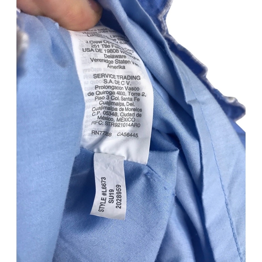 J.Crew Skirt Womens M Blue White Floral Embroidered Elastic Waist Cotton Midi‎ - Picture 7 of 7